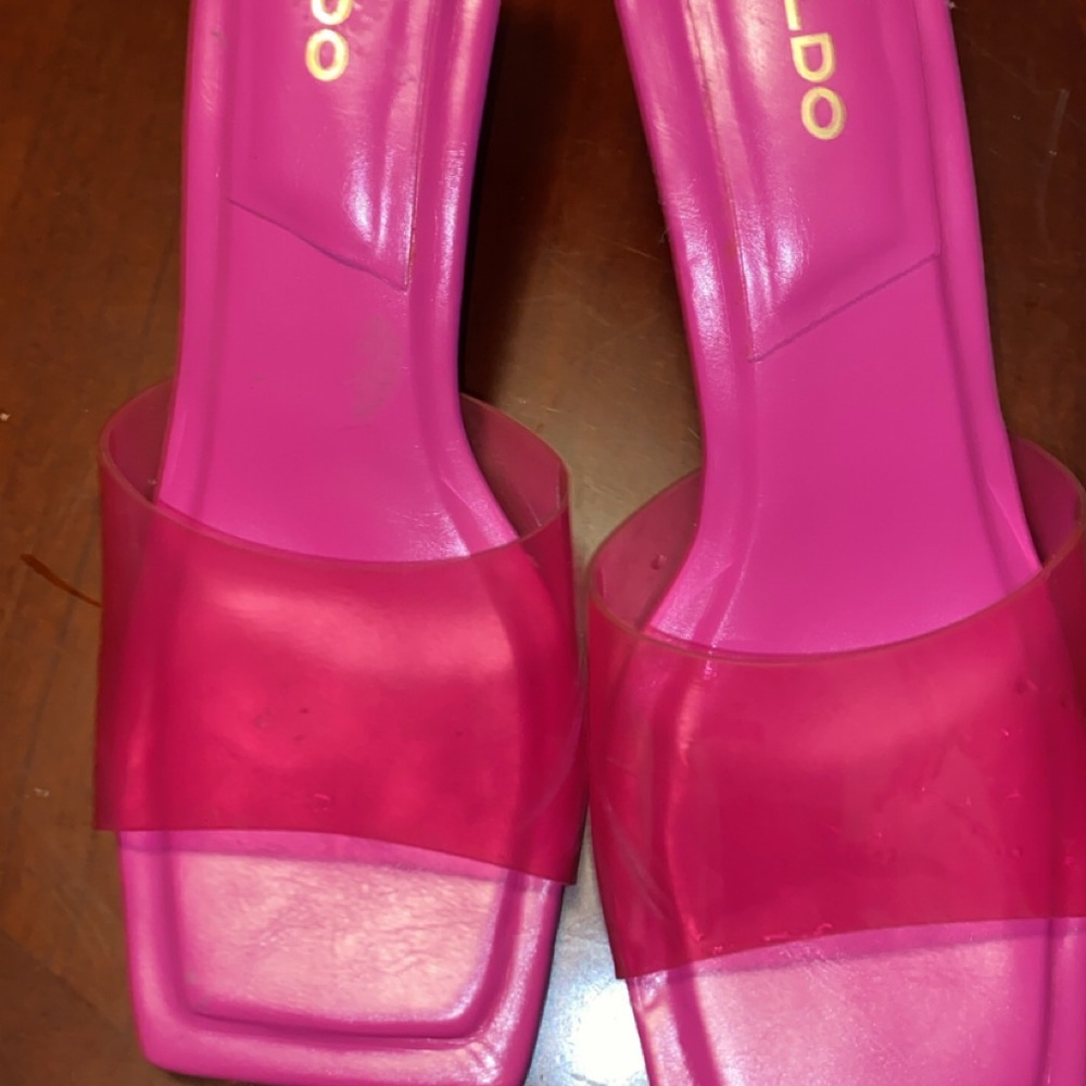 Aldo Fuchsia Slide Heels